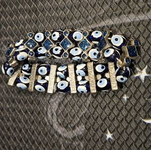 Bracelet large stretchy evil eye
